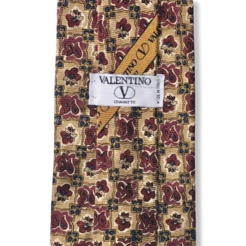 Valentino 100% Silk Floral Print Neck Tie